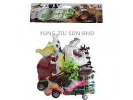 H04140029#8PCS ANIMAL WORLD WITH CAGE